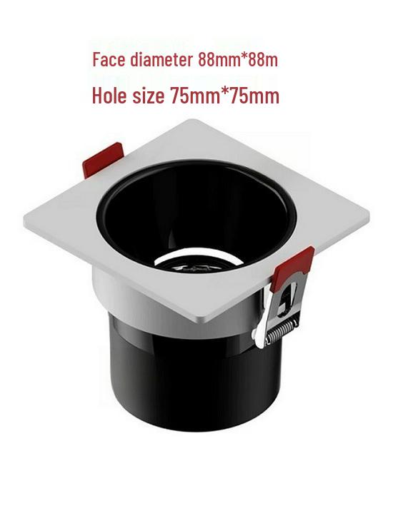 Double-Head Recessed Anti-Glare Square Spotlight with Deep Cup for Living Rooms