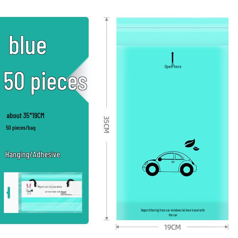 Car Adhesive Hanging Disposable Trash Bags синий