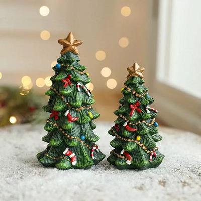 Resin Mini Christmas Tree Ornaments Christmas Decorations Desktop Decorations for Holiday Party Supplies