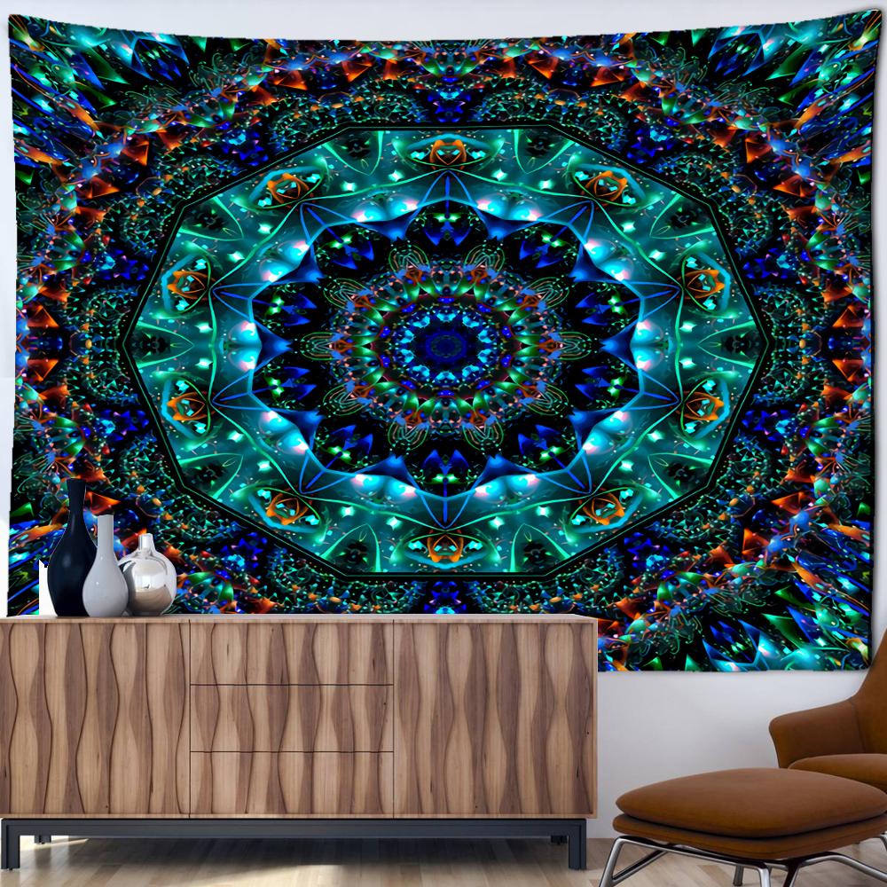 

Индийский гобелен с мандалой, настенный Гобелен в богемном стиле, хиппи Тапиз, колдовство, общежитие, спальня, домашний декор 320x182CM