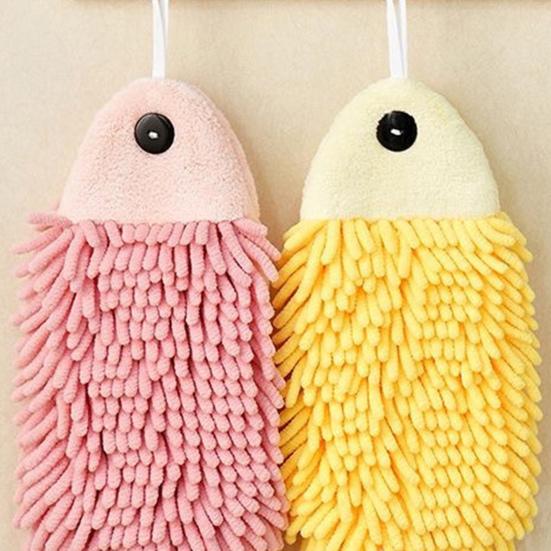 Fiskformad Handduk Superabsorberande Mikrofiberhandduk Luddfritt Söt Handduk med Hängögla för Badrum och Kök