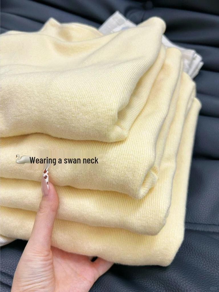 Women's Soft & Fluffy Korean Style Half-High Neck Knit Top - Anti-Pilling Autumn/Winter Layer