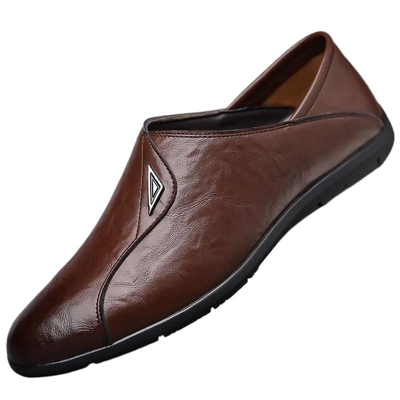 

Fashion High End Brand Office Meeting Men s Business Formal Shoes Elegant Men s Banquet Loafers Soft Soled Comfortable Flat Casual Shoes 38 коричневий