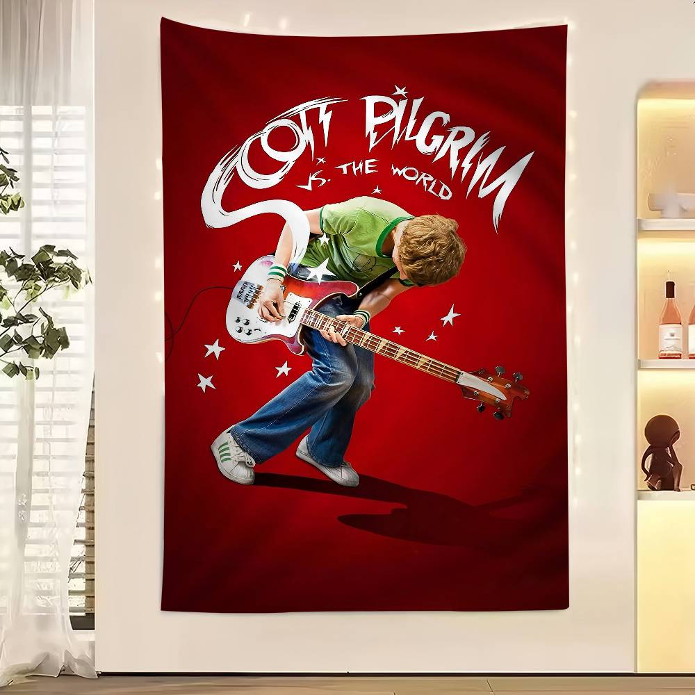 Vintage Film Scott Pilgrim VS The World Buntes Wandbehang Wandbehang Tarot Hippie Wandteppiche Schlafsaal Wandkunst Dekor