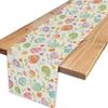 Easter Eggs Floral Linen Table Runner Holiday Party Decor Spring Colorful Flowers Eggs Dining Table Runners Easter Decorations
