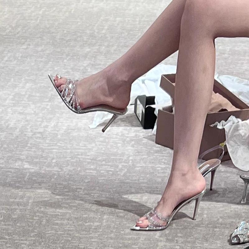 Fashion Woman Sandals Summer Casual  Mules Black Sandals Luxury  Soft Beige Solid  Rome Fashion High Heels Shoes Women Zapatos De Mujer