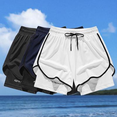 Unisex Schnelltrocknende Zweiteilige Liner-Shorts für Sommer-Laufen, Basketball und Fitness