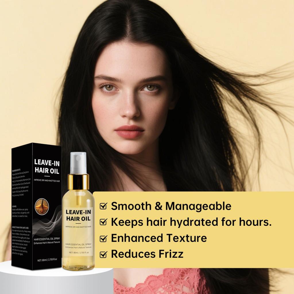 Leave-In Conditioning Oil Spray Leave-In Hair Oil Refreshing Conditioning Nutrient Serum 80ml