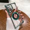 Suitable for Samsung S24ultra Phone Case, Four-corner Airbag Drop Protection S23+ Electroplated Magnifying Glass Magnetic Attraction S22 Transparent