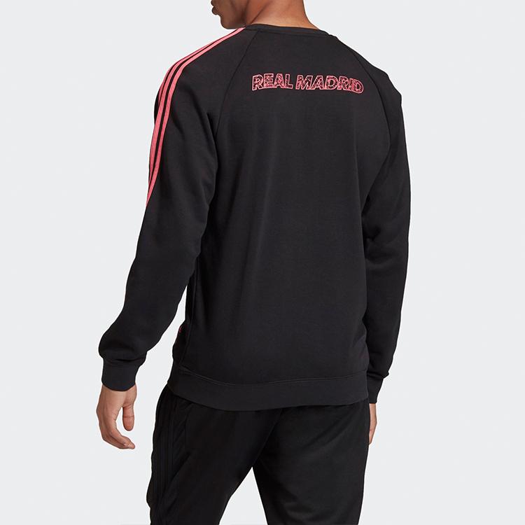 Adidas Real Madrid Soccer Pullover Sweatshirt Men Tops Black GH9997