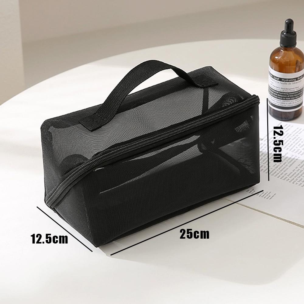Transparent Mesh Cosmetic Bag Zipper Toiletry Organizer Nylon Makeup Bags Multifunctional Women Cosmetic Storage Pouch Lipstick