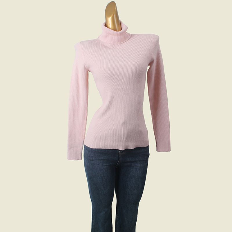 French Style Normcore Casual Turtleneck Small Thread Bottoming Shirt Fashion Wind Fall and Winter Pullover Base Long Sleeves Women's Knitted Sweater