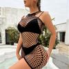 Sleeveless Women Mini Short Dress Y2K Summer See Through Bodycon Sexy Thin Bikini Cover Dresses Sexy Party Clubwear Outfit