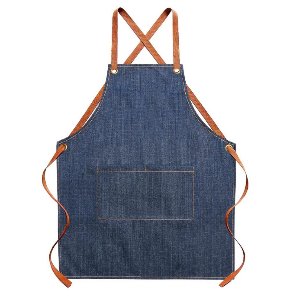 Dirt-resistant Cross Back Denim Apron with Pocket Studio Work Clothes  Bartenders