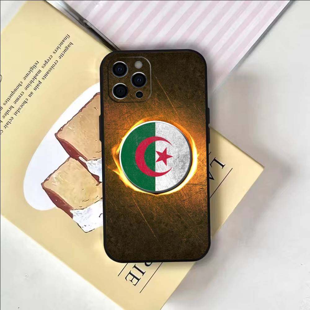

Flag of Algeria Phone Case For iPhone 17, 16,15,14,13,12,11 Plus,Pro Max, Others Soft Black Cover iPhone15
