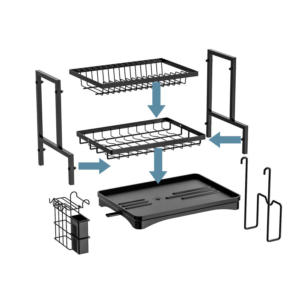 Kitchen rack, tableware drain rack, countertop, household multi-function, dish storage box, tableware collection~