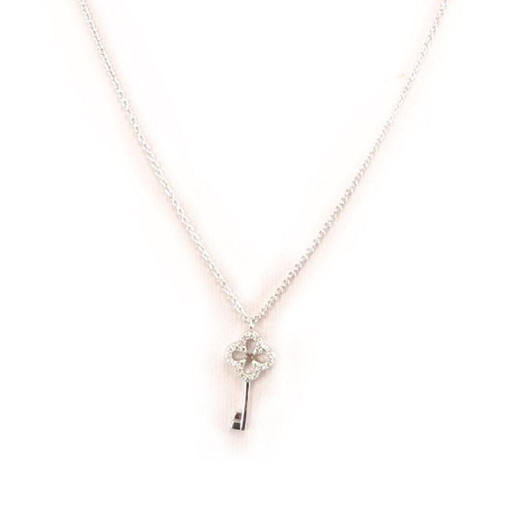 Altesse [L0159] - White Silver 'Key of Mysteries' Necklace