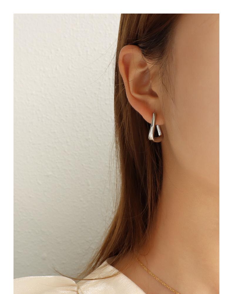 18K Gold-Plated Titanium Steel C-Shaped Slimming Earrings