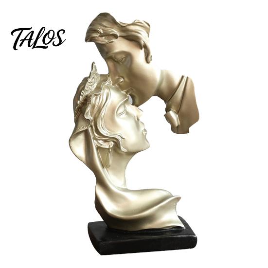 Resin Art Decoration Couples Kiss Sculpture, Abstract Couple Sculpture Home Decor, Minimalist Double-sided Face Statue Decoration, Romantic