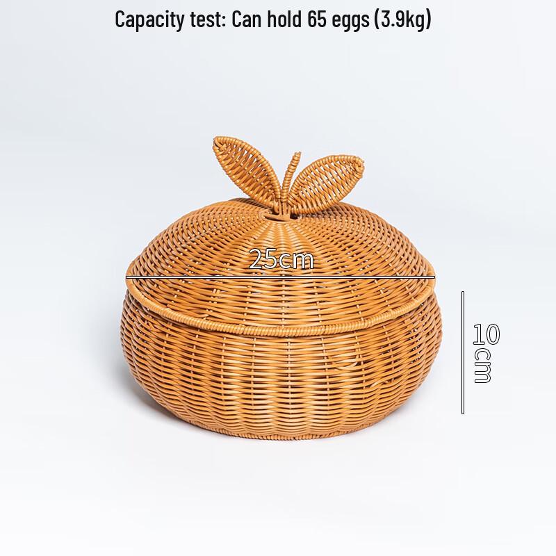 Chinese Style Hand-Woven Bamboo Fruit & Snack Basket with Leaf Lid