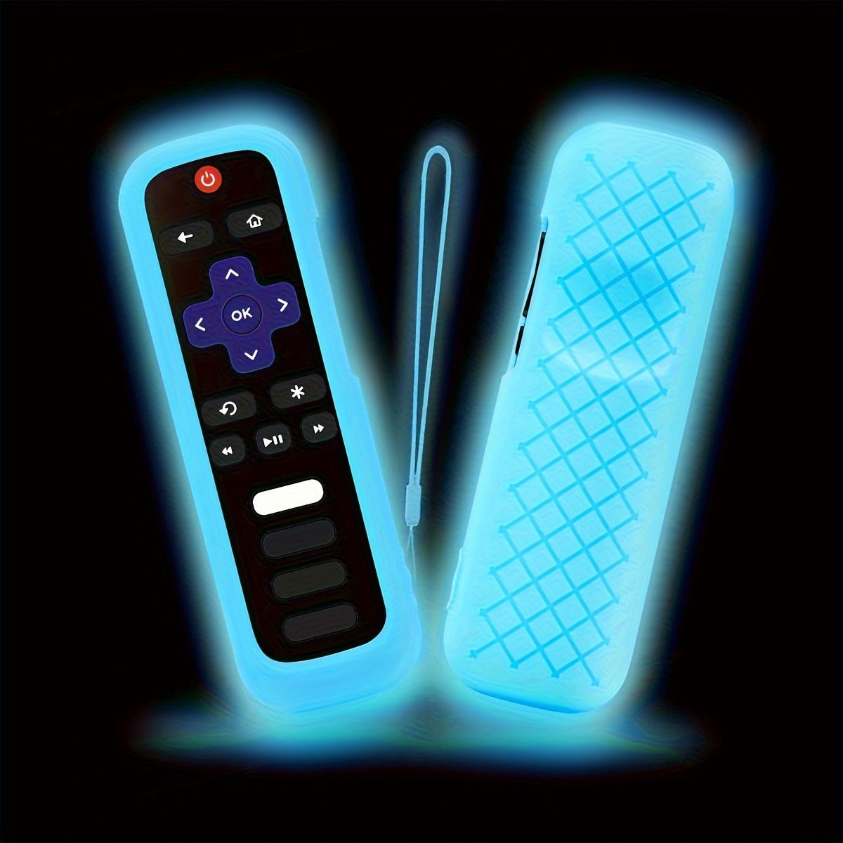 Luminous silicone universal remote control protective cover with lanyard TV air conditioner remote control cover синий