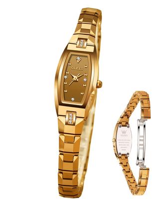 Gold Japanese Quartz Gift [OLEVS] Women's Watch, Waterproof, Popular, Slim, Sparkling, Cute, Movement, Lightweight, Tungsten,