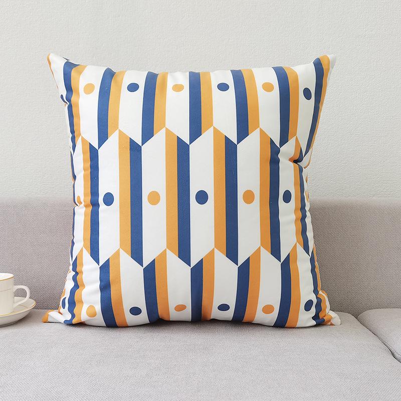 Nordic Ins Style Pillow Cover Brown Modern Simple Sofa Cushion Cover Short Plush Car Cushion Cover Coreless