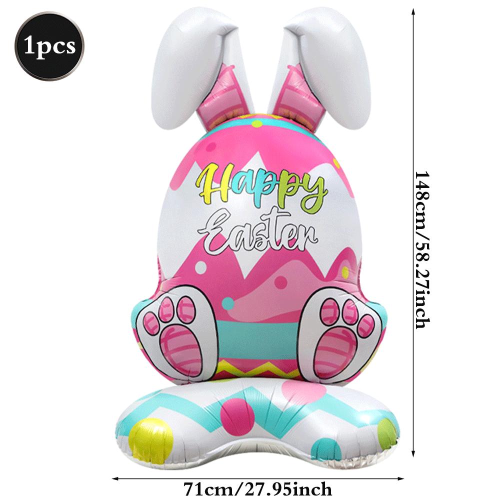 3D Stehender Oster Folienballon Riesiger Hase Karotte Küken Ei Ballons Osterparty Dekoration Kindergeschenk Mit Luft Gefüllt Gartendekoration
