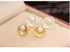 Korean Butterfly & Bowknot Cat's Eye Earrings with Pearl Studs