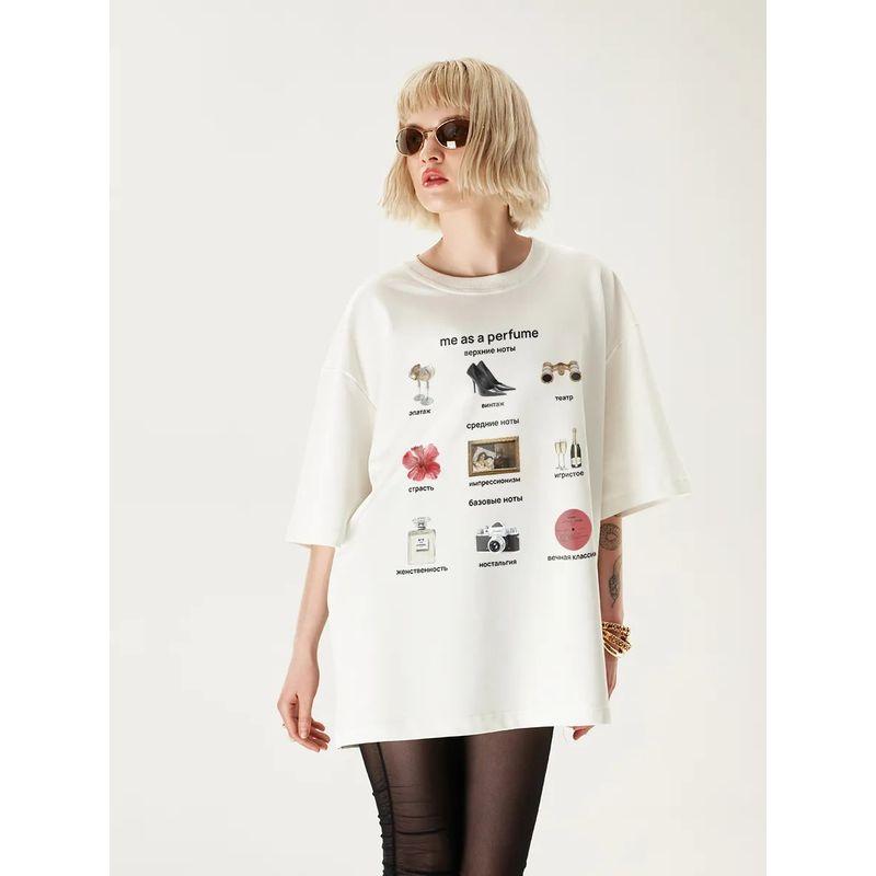 Western Style New Fashion Casual Loose Round Neck Print Short Sleeve T-shirt Top Printed T-shirt Top