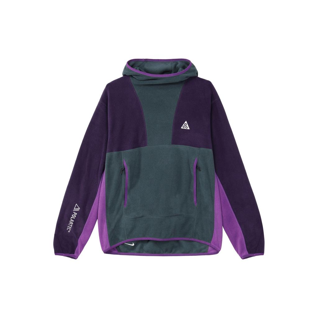 Nike Casual Pattern Embroidered Hoodie With Loose Long Sleeves Men Tops Purple FN0371-328