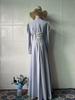 Elegant Retro Long-Sleeve Spring Dress for Women - European & American 2025 Design, Waist-Cinching Style