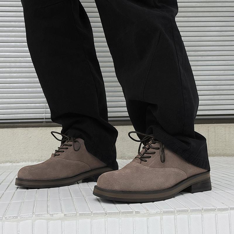 Luxury Brand Lace-Up Outdoor Shoes Men Casual Suede Leather Business Oxford Shoes Classic Retro High Quality Thick Bottom Shoes