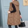 Women's Long Vest Plain Sleeveless Hood Winter Vest Outwear Jacket Lightweight Warm Coat Outerwear