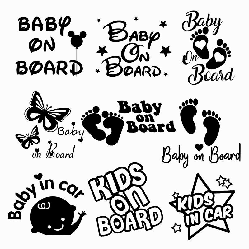 LYKX Car Sticker Hobby Boy Kids Baby On Board In Car 3D Funny Kid Silver Vinyl Decal Stickers Styling