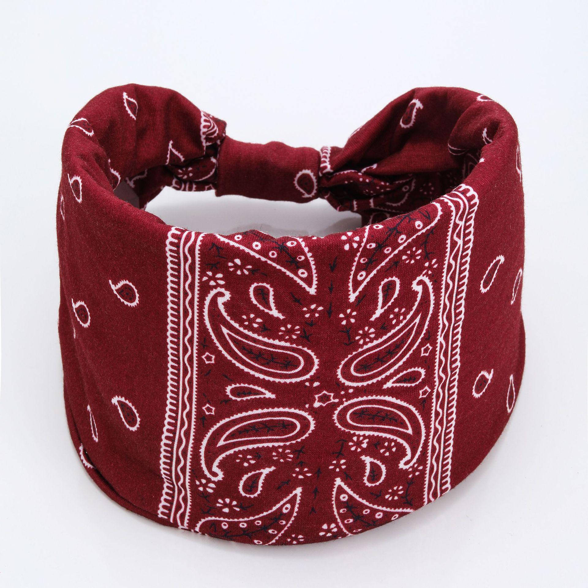 

Европейская и американская богемная широкая спортивная повязка на голову - Принтованная потовпитывающая повязка