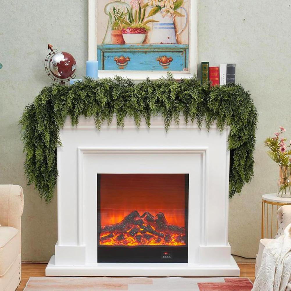 Artificial Cedar Wreath-Vine For Christmas Multipurpose Decorative Garland For Mantelpiece Elegance