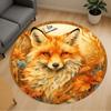 1pc Fox Autumn Round Chair Mat Office Area Rug - Non-Slip, Floor Mat for Office, Bedroom, Ideal Home Decor Gift C0112139