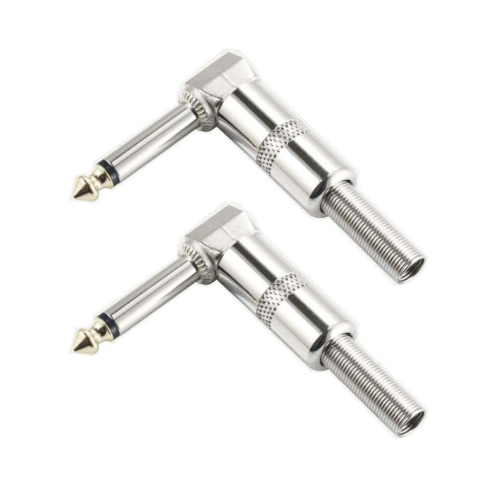 2pcs Lot 6.35mm Right Angle Large 2-core Microphone Guitar Speaker Hexagonal Single Sound Elbow 6.5 Plug Female Audio ConnectorGood product