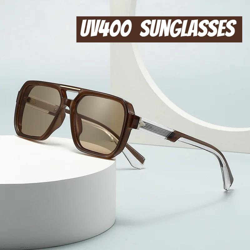 Fashionable Large Square Sunglasses for Men Women Thickened Sturdy Frame Comfortable Durable UV Protection