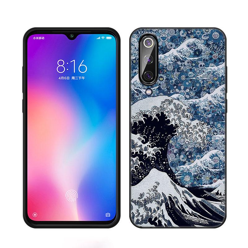 Japanische Welle Anime Drache Handyhülle Für Xiaomi Mi A2 8 9 SE Note 10 10T 11 12 Lite 9T 11T 12S 12T Pro A3 6X 12X TPU Schwarze Hülle