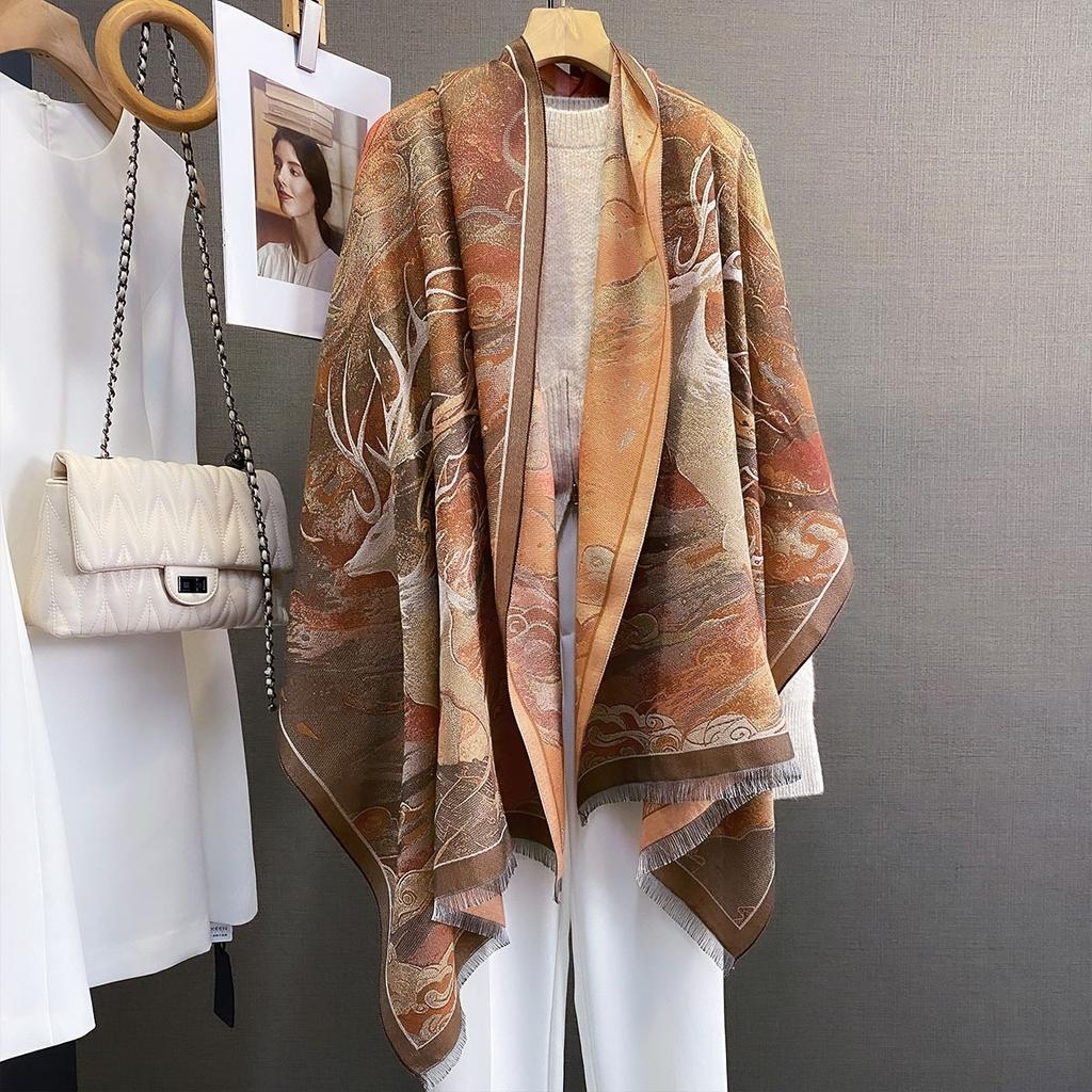 Winter Luxury Thick Warm Shawl Wraps New Cashmere Print Scarf for Women Pashmina Neckerchief Bufanda Long Echarpe Scarves