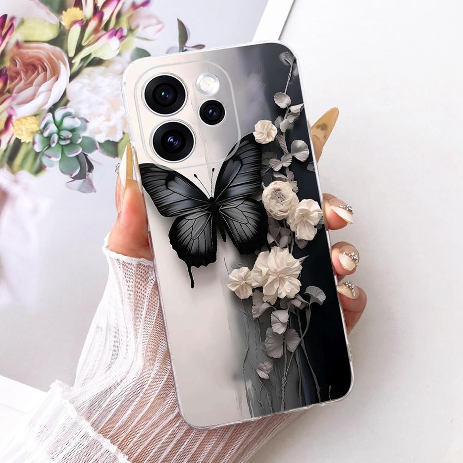 For Oppo Reno 15 FS Case Reno15 F 5G CPH2801 Luxury Butterfly Painted Cover Soft Slim Phone Case For Oppo Reno15 Pro Fundas Bags