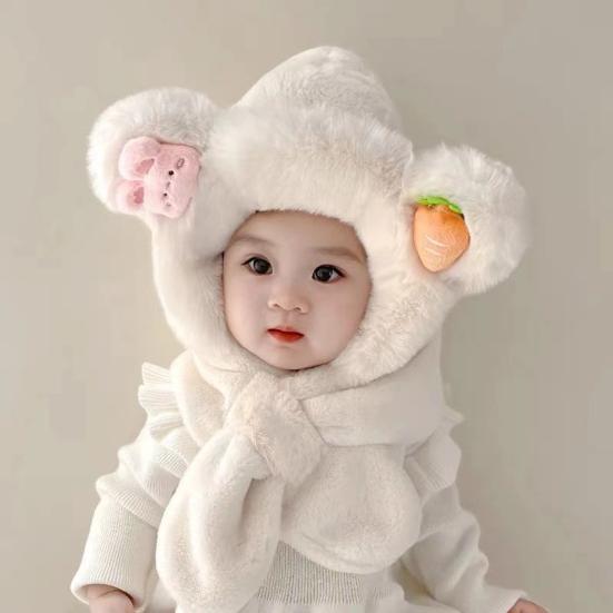 Kids Hat And Scarf Set Winter Plush Ear Flap Hat with Scarf for Boys Girls Warm Cold Weather Knit Accessories