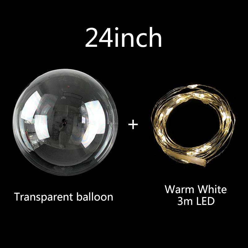 1Set Led Balloon With Column Stand Luminous Transparent Bobo Balloons Stand LED String Lights Wedding Birthday Party Decoration