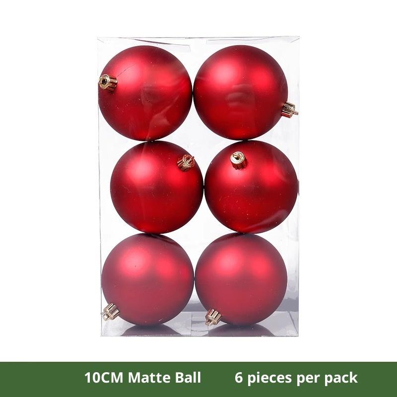 6/12Pcs 3-10Cm Christmas Decorations Red Electroplated Plastic Christmas Balls Christmas Tree Ornaments