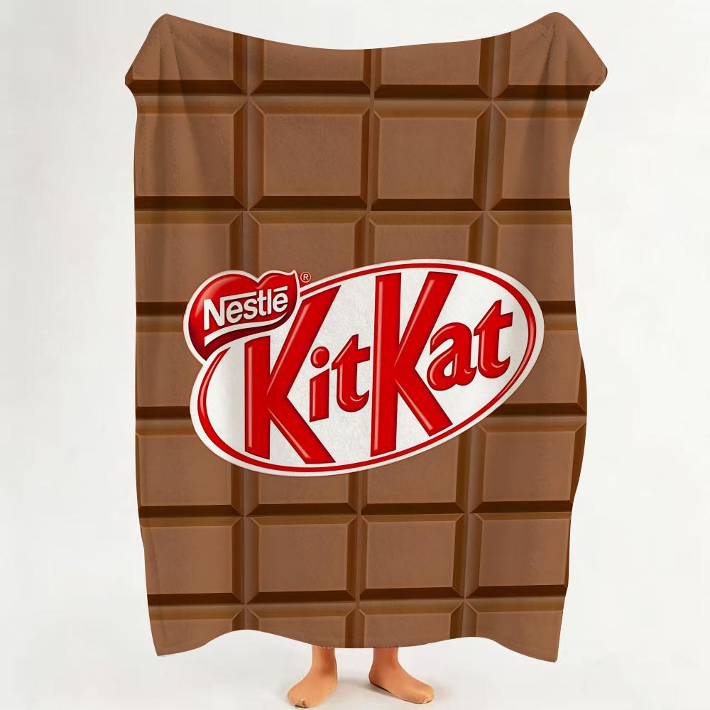 Snack K KitKat Throw Flannel Throw Blanket Suitable for Sofa Living Room Bedroom