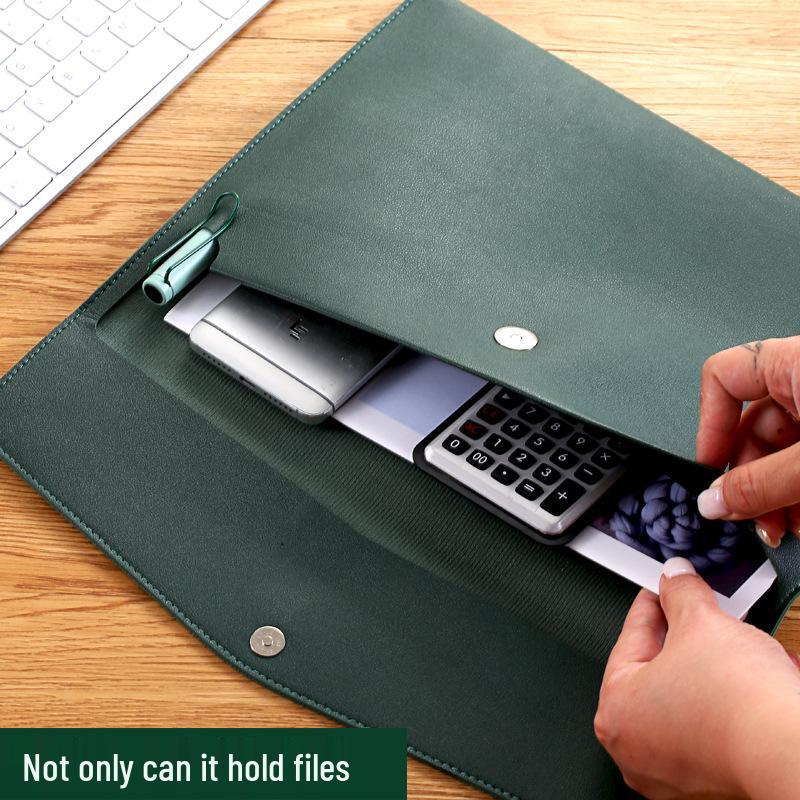 Double-Layer Magnetic Buckle Briefcase - Large Capacity, Multifunctional Office File Bag