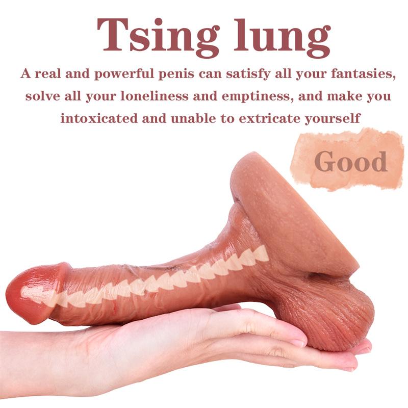 Undefeated Will Double Hardness Liquid Silicone Simulation Keel Penis Big Sucker Sex Male and Female JJ Sex Supplies