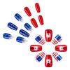 4th of July Press On Nail Square French Tip Fake Nail Independence False Nail with American Flag Star Stick On Nail